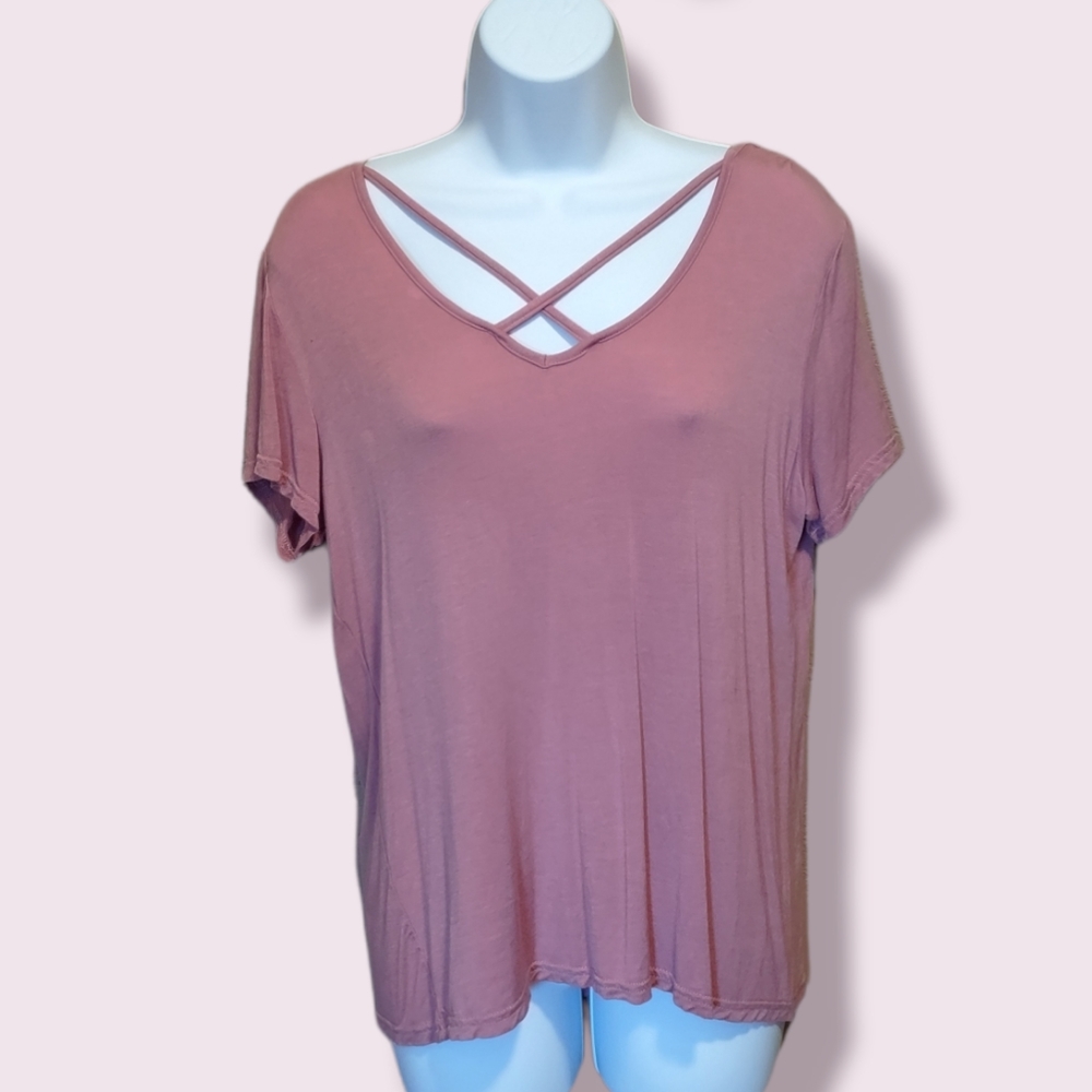Love Charm Criss-Cross Stretch Top Size L